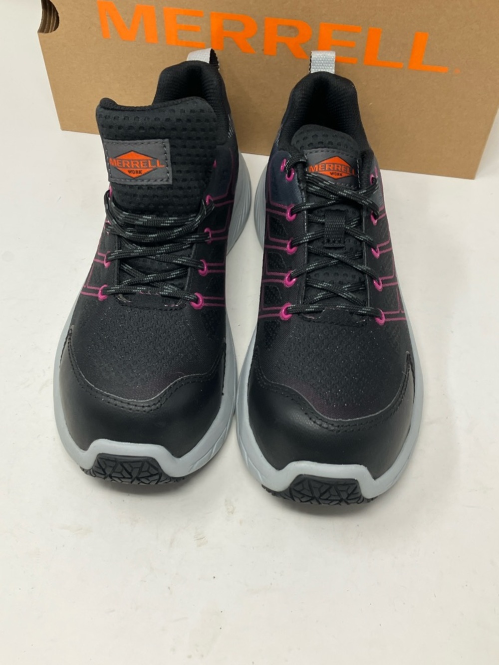 Merrell Work Moab Flight CF Women's 7.5 Safety Toe Shoes Black Fuchsia J005174 - Picture 7 of 16
